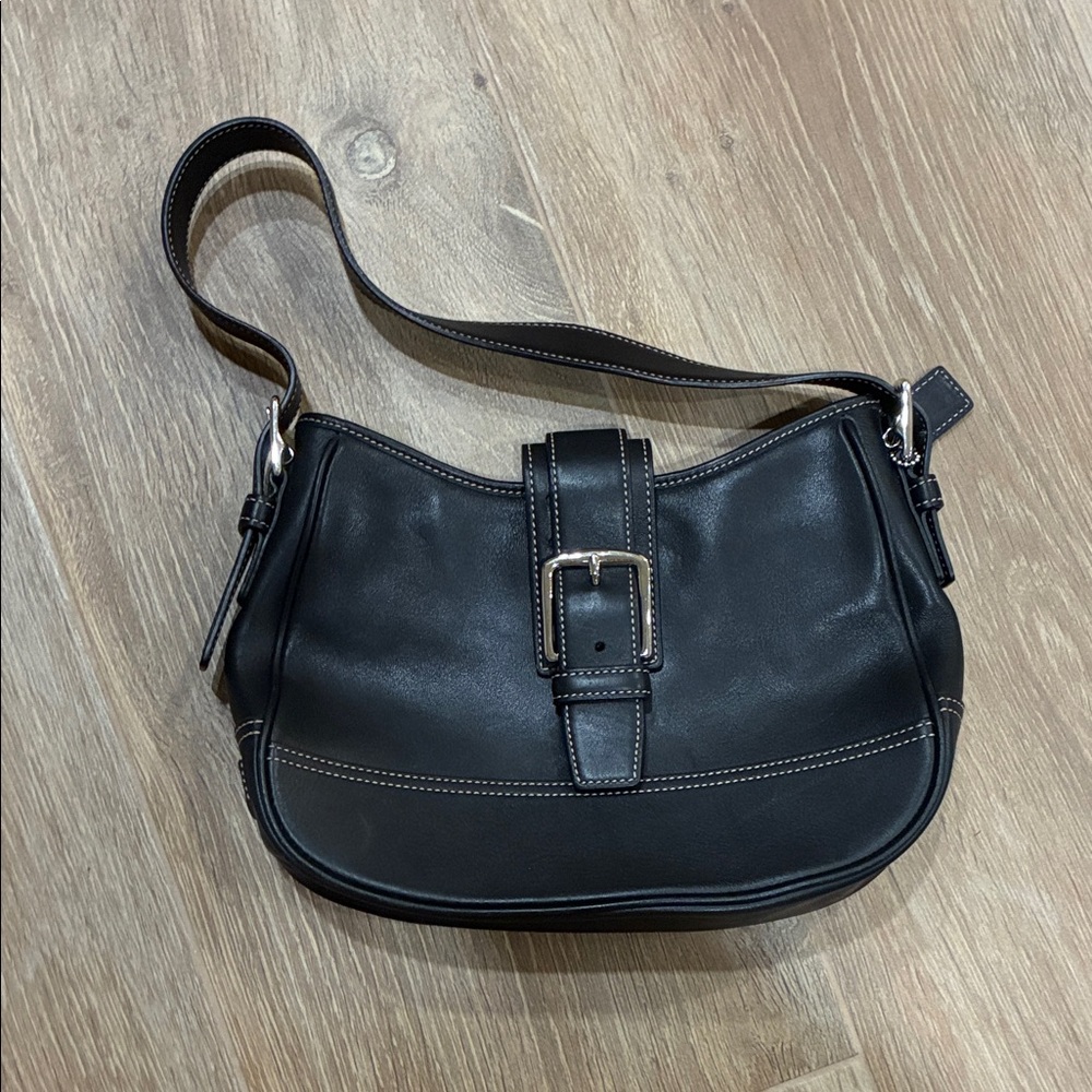 Coach Vintage Y2K Hamptons Hobo Bag Black Leather Style No 7584